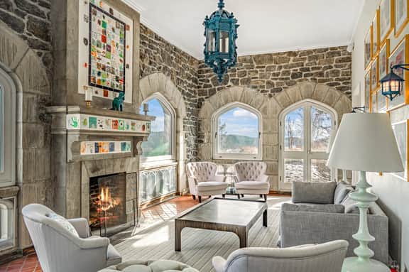 Historic Stone Estate w/ Lake Views + Pool